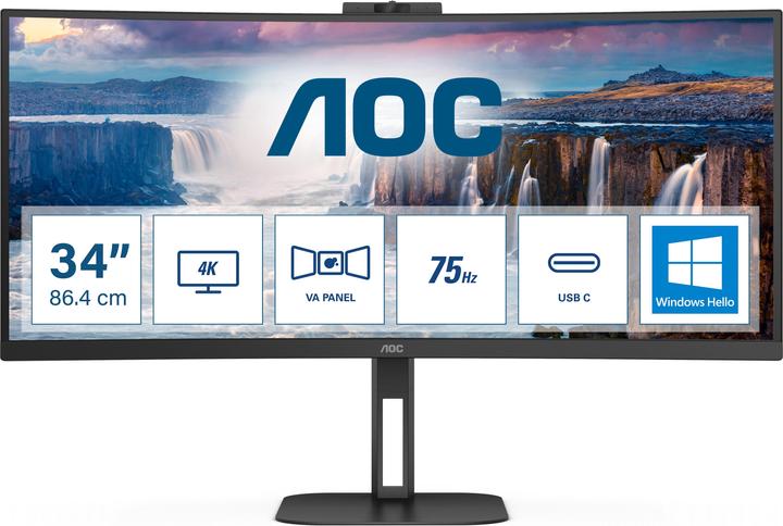 Produktbild AOC CU34V5CW/BK (3440 x 1440 Pixel, 34")