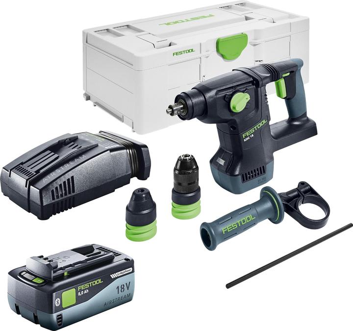 Image du produit Festool KHC 18 EB-Basic Marteau combiné sans fil 18 V 2,6 J SDS-Plus Brushless + 1x batterie 8,0 Ah + (Fonctionnement sur batterie, 18 V)