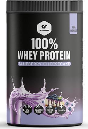 Produktbild Go Fitness 100% Whey Protein Blueberry Cheesecake (400g) (Blaubeeren, Cheesecake, 1 Stk., 400 g)