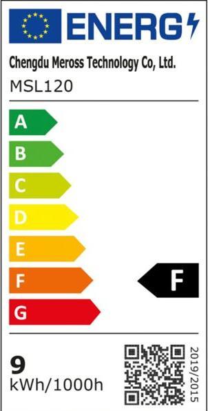 Energy Label Meross Smart Wi-Fi LED Bulb MSL120 (B22, 9 W, 810 lm, 2 x, F)