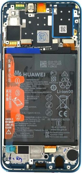 Productafbeelding Huawei Beeldscherm + frame + batterij P30 Lite middernacht zwart 02352RPW (Batterij, Huawei P30 Lite)
