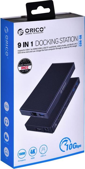 Immagine prodotto Orico CDH-9N-GY-BP (USB-C, 9 Porti)