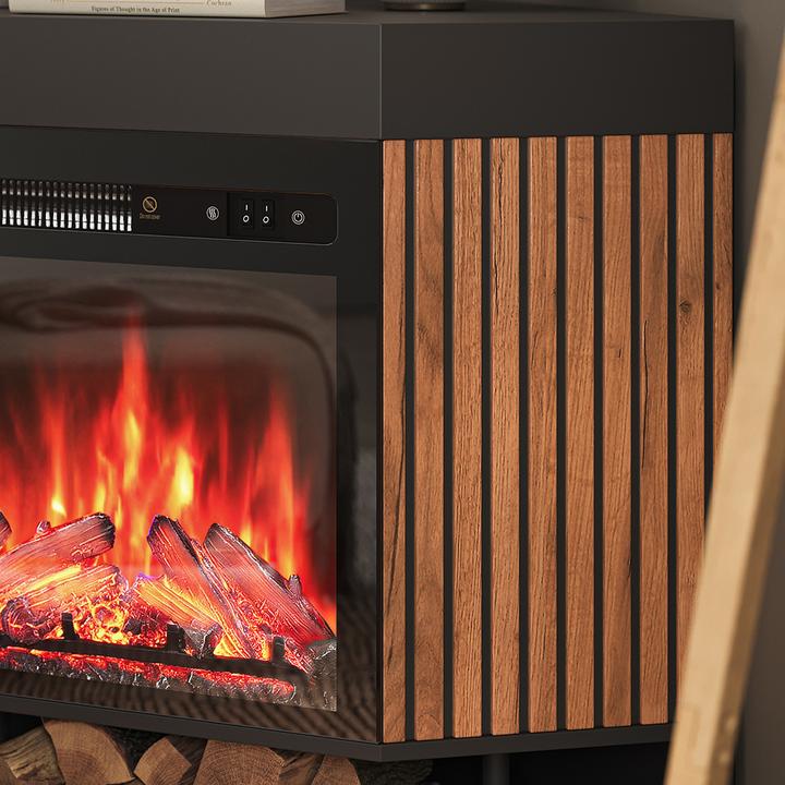 Actual product image Vicco electric fireplace Lynea, Black, 100 cm