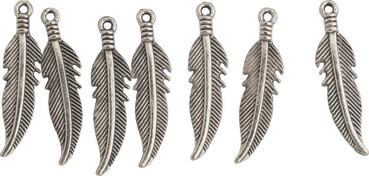 Produktbild Hobby & Crafting Fun Charms-Anhänger "Federn" (Metall)