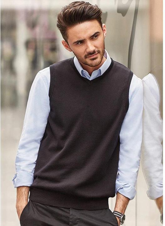 Image du produit Russell Collection Pull-over en tricot avec col en V (XXS)