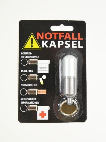Actual product image Kögler Emergency capsule, banknote holder, waterproof, aluminium, 7x2cm