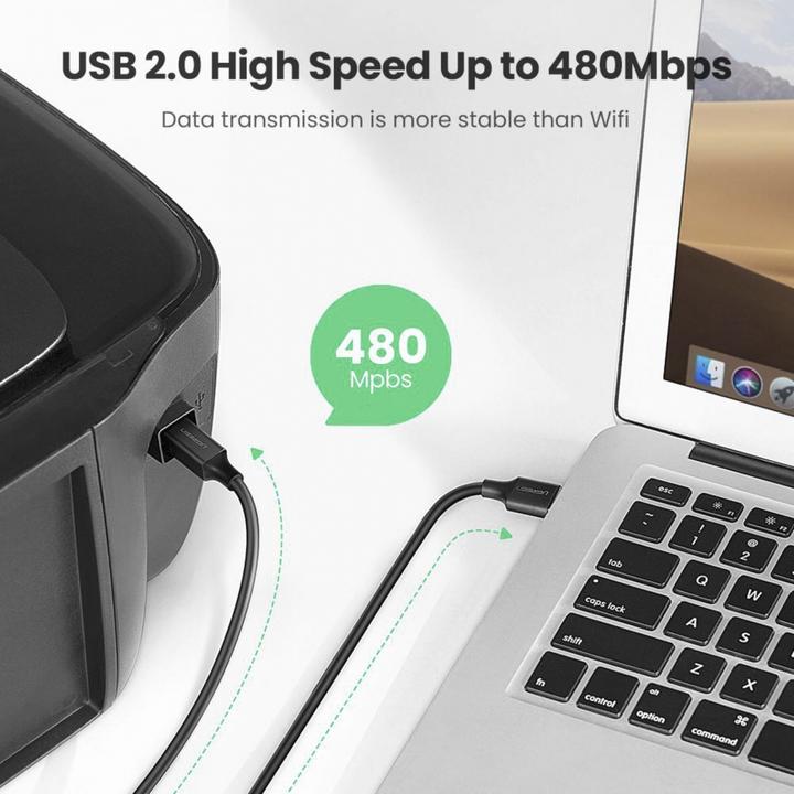 Productafbeelding Ugreen USB Type B printerkabel (mannetje) - USB 2.0 (mannetje) 480 Mbps 1,5 m zwart (US135 10350) (1.50 m, USB 2.0)