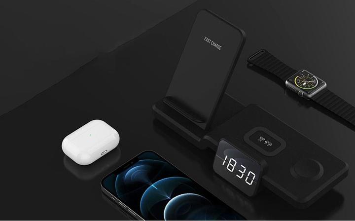 Image du produit Apfelkiste Chargeur Qi Fast Charging Station d'accueil Apple Watch / Smartphone / AirPods (15 W)