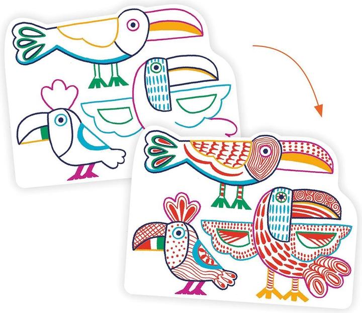 Image du produit Djeco Coloriage couleurs cachées Famille sauvage