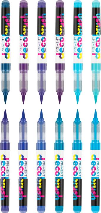 Immagine prodotto Karin PIGMENT DECO BRUSH - Pennello marcatore (Viola, Blu chiaro, Blu, 12 x)