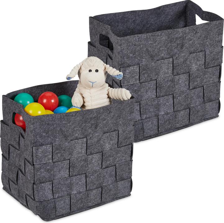 Actual product image Relaxdays 2x storage basket (2 x, 30 x 24 x 30 cm)