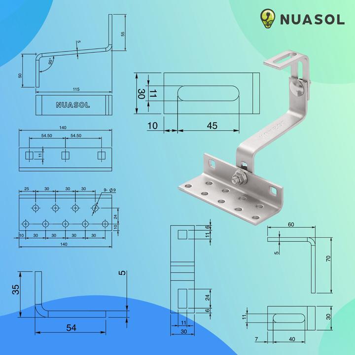 Actual product image Nuasol Roof hooks (Solar system mounting material)