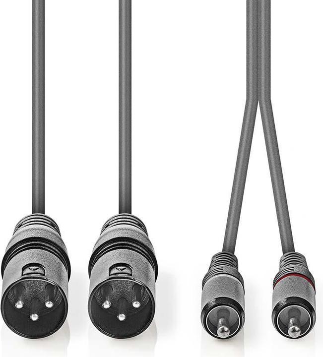 Immagine prodotto Nedis Cavo audio bilanciato | 2x XLR 3-pin maschio | 2x RCA maschio | Nichelato | 1,50 m | tondo | PV (1.50 m, XLR)