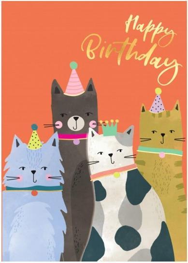 Produktbild Cart Geburtstagskarte Happy Birthday Katzen (1 Stk.)