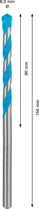 Image du produit Bosch Professional Zubehör Foret Expert CYL-9 MultiConstruction, 8 x 90 x 150 mm, d 7,2 mm (8 millimètres)