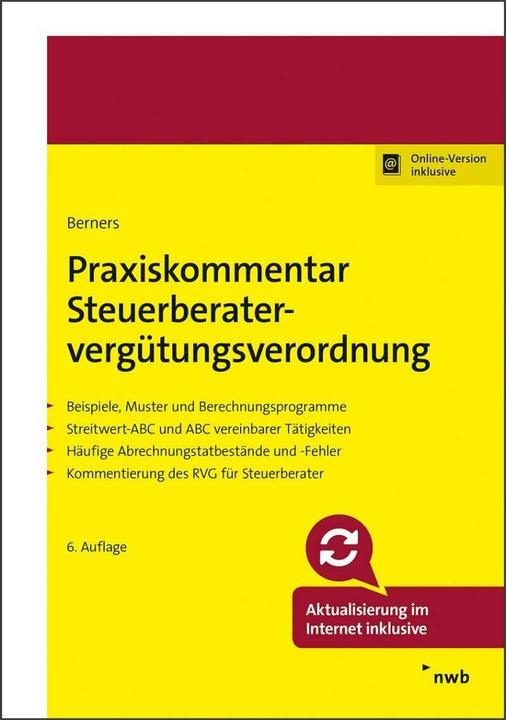 Produktbild Praxiskommentar Steuerberatervergütungsverordnung (Deutsch, Rudolf Charlier, Olaf Jahn, Jürgen F. Berners, 2020)
