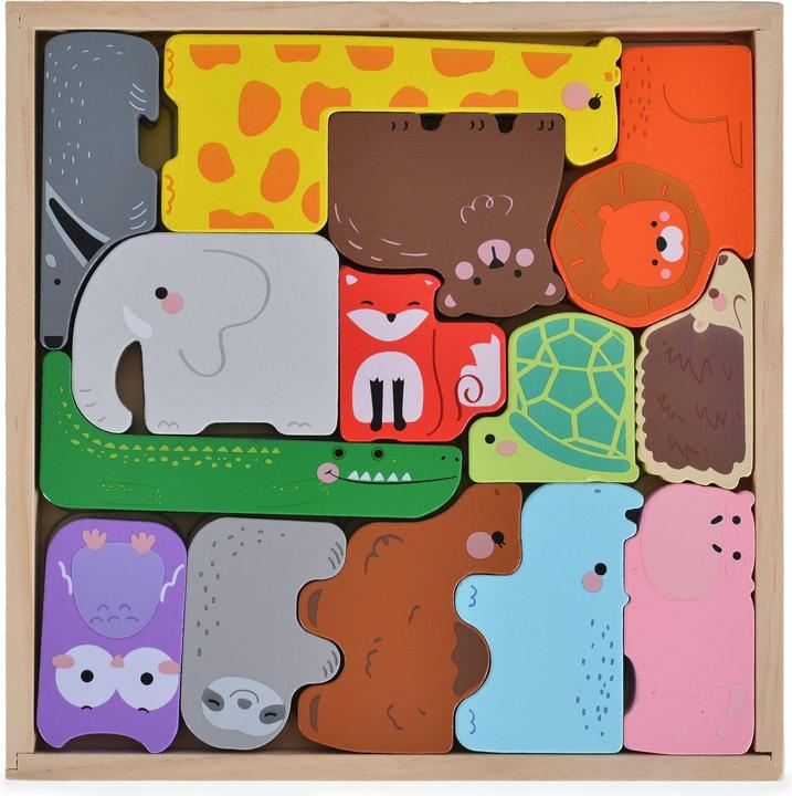 Actual product image Moni Children puzzle animals 3002 wood (14 pieces)
