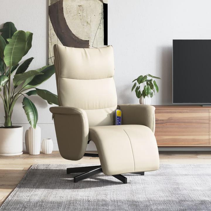 Immagine prodotto VidaXL Sedia per massaggi con poggiapiedi in similpelle crema, colore