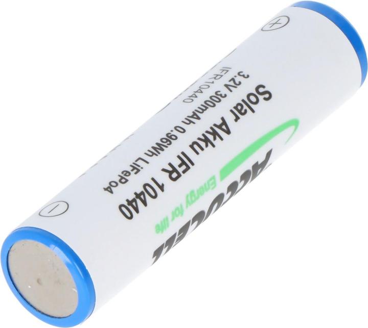 Actual product image AccuCell Battery Solar IFR 10440 AAA Solar with head unprotected (1 pcs., 200 mAh, Rechargeable battery)
