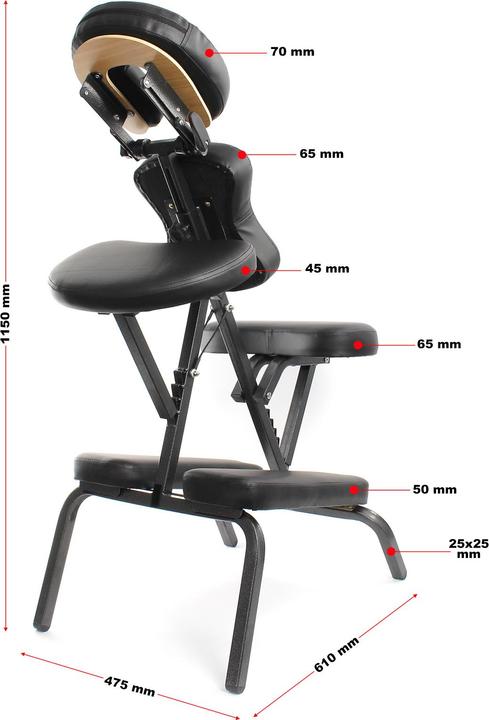 Immagine prodotto Wiltec Sedia da massaggio Toboli pieghevole 120 kg sedia mobile per tatuaggi sedia portatile per