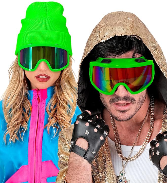 Image du produit Widmann Lunettes de ski vert fluo années 80