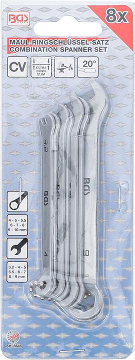 Produktbild BGS Maul-Ringschlüssel-Satz Mini-Ausführung SW 4 - 10 mm 8-tlg. (10 mm)