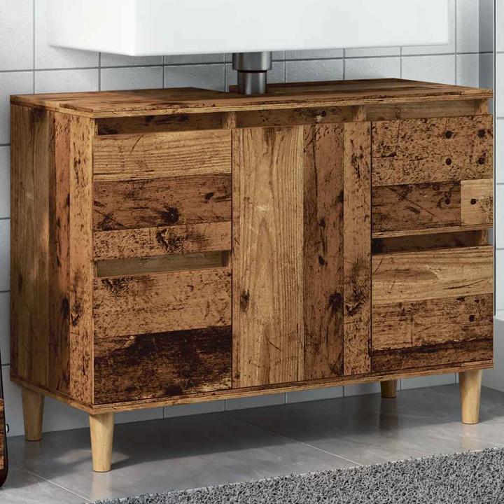 Actual product image VidaXL Waschbeckenunterschrank Altholz-Optik 80x33x60 cm Holzwerkstoff (80 x 33 x 60 cm)