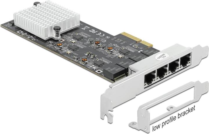 Actual product image Delock Network card 4x 2.5Gbps, RTL8125B PCI-Express x4 (RJ45)