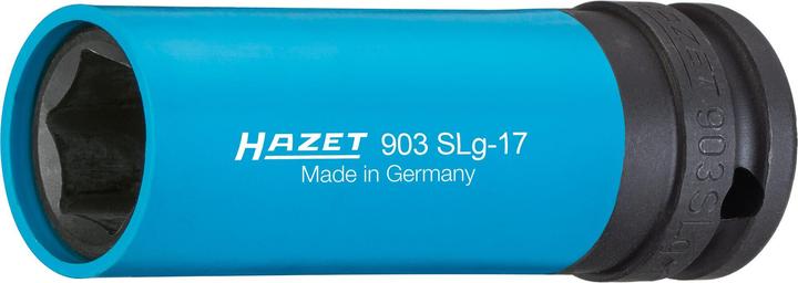 HAZET Impact socket ∙ hexagon 903SLG-17 ∙ Square, hollow 12.5 mm (1/2 inch) ∙ Outside hexagon tract… (17 mm)