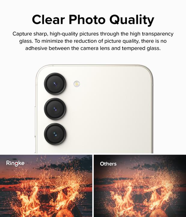 Produktbild Ringke Screen Protector for Galaxy S23 / S23 Plus CAMERA LENS FRAME GLASS BLACK (1 Stück, Samsung Galaxy S23+, Samsung Galaxy S23)