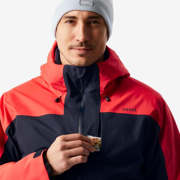 Image du produit Wedze Veste de ski homme chaude et imperméable - 500 bleu marine/rouge (M)