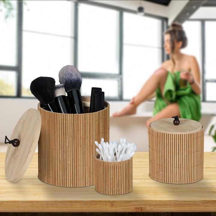 Image du produit Relaxdays 3x boîte en bambou (11 x 11 x 14 cm, 1.69 l)