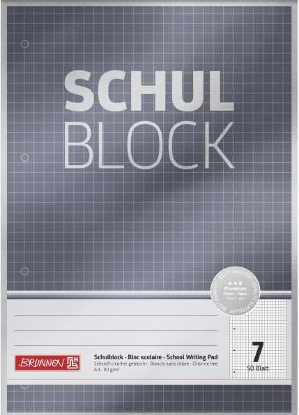 Actual product image College pad ruled 7 squared without margin DIN A4 without (A4, Checked)