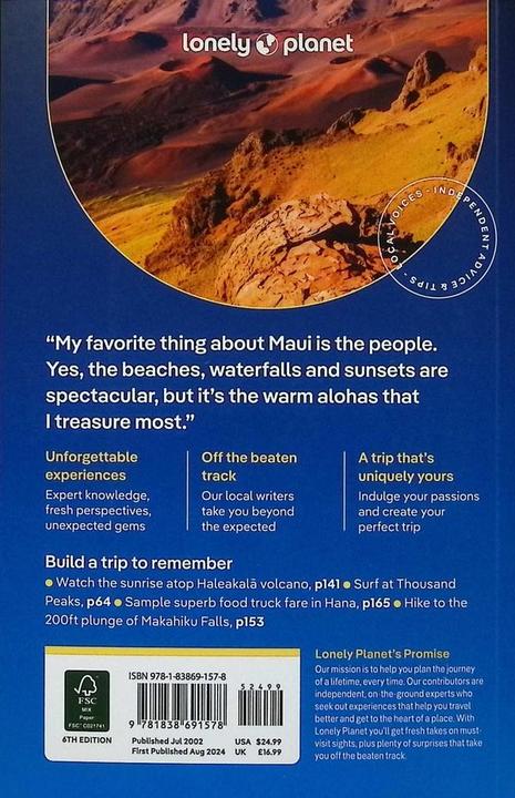 Produktbild Maui (Englisch, Lonely Planet, Malia Yoshioka, Ryan Ver Berkmoes, Savannah Rose Dagupion, Amy Balfour, 2024)