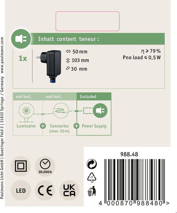 Productafbeelding Paulmann Plug & Shine Voeding
