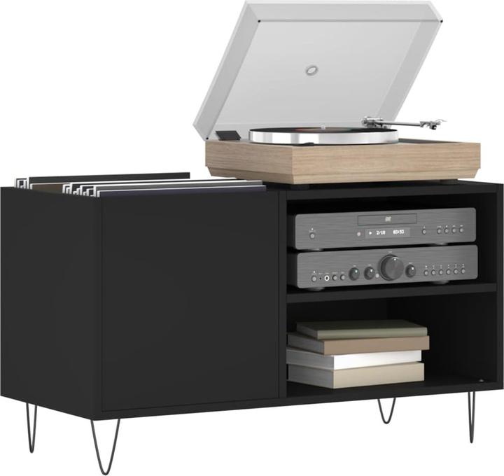 Actual product image VidaXL Plattenschrank Schwarz 85x38x48 cm Holzwerkstoff, Farbe