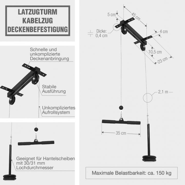 Actual product image Gorilla Sports lat pull-down device for ceiling mounting