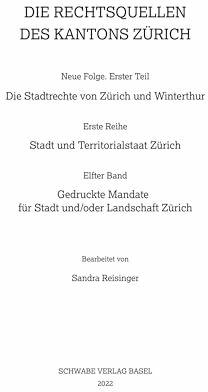 Produktbild Gedruckte Mandate für Stadt und/oder Landschaft Zürich (Deutsch, Sandra Reisinger, 2022)