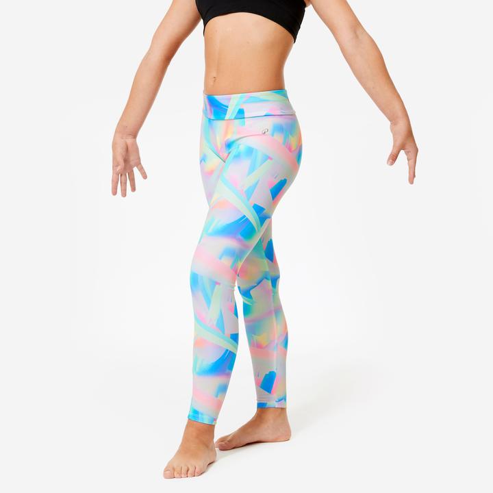 Actual product image Domyos Gymnastikhose Mädchen hohe Taille - weiss (130 C)