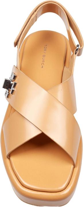Actual product image Tory Burch t lock sandal with platform in leather color cantucci (37)