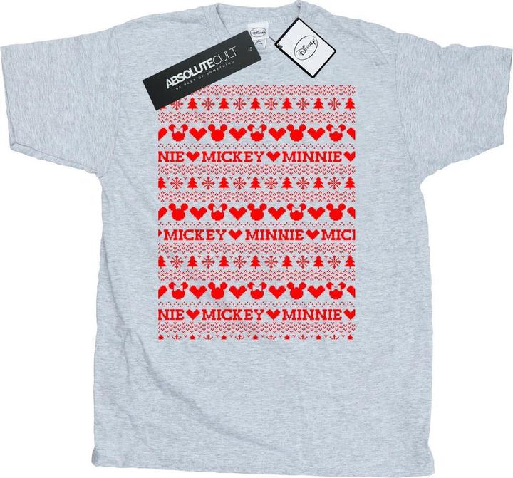 Disney Mickey And Minnie Christmas Fair Isle TShirt (M)