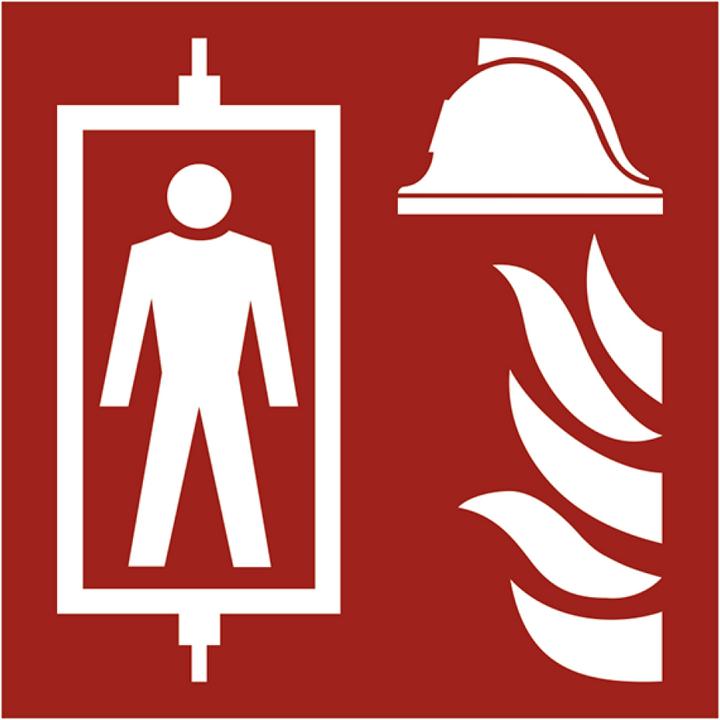 Actual product image Moravia Fire protection sign fire brigade lift foil, 100x100 mm