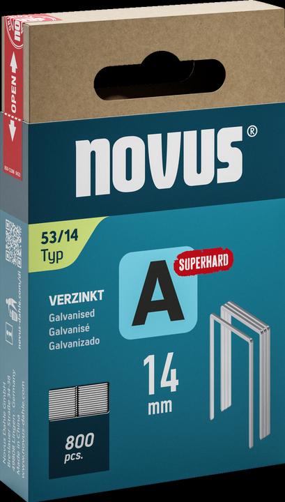 Novus Feindrahtklammern A 53 14mm Super Hard