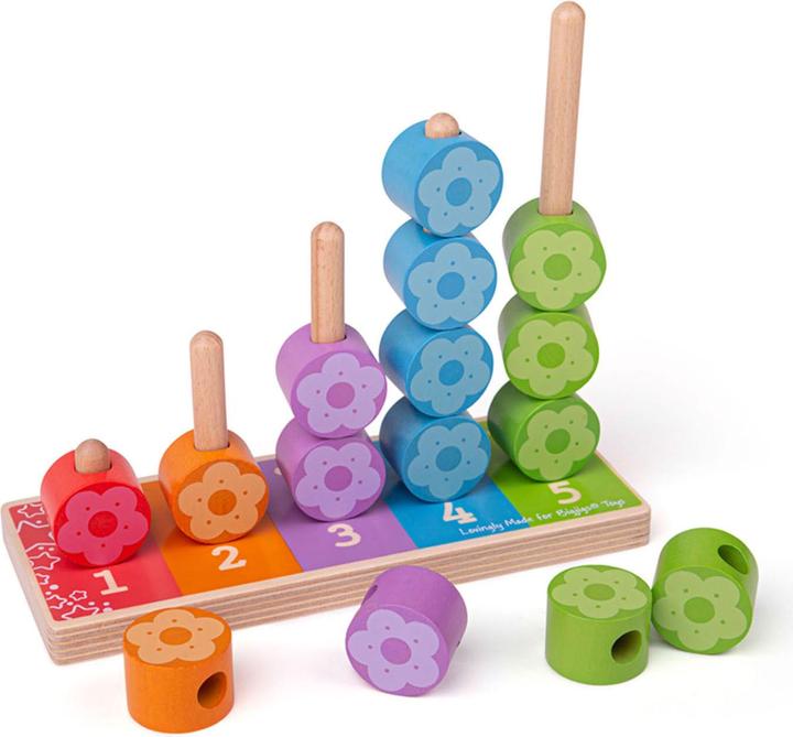 Immagine prodotto Bigjigs Gioco dei fiori impilabili in legno, 16 pezzi.
