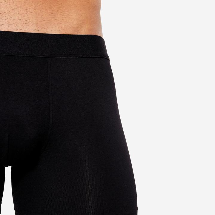Produktbild Domyos Boxershorts Herren Baumwolle 3er-Pack - schwarz/grau/blau (XL, 3er Pack)