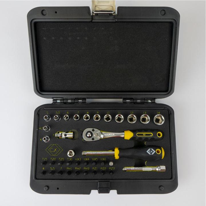 Actual product image C.K Magma Socket wrench and bit set, 1/4", 36 pieces