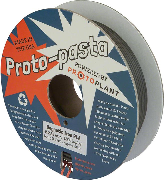 Image du produit Proto-pasta Pasta Magnetic Iron PLA 2.85 mm 500 g (PLA, 2.85 mm, 500 g, Gris)