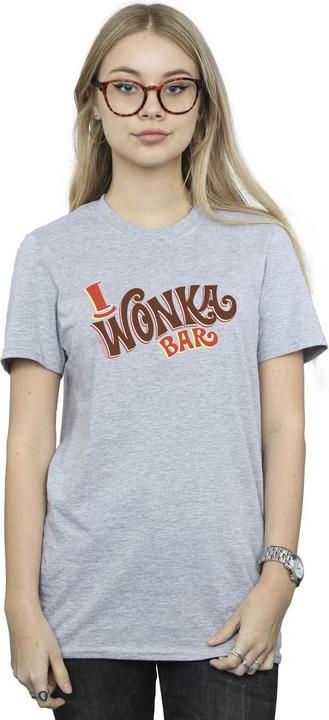 Actual product image Willy Wonka & the Chocolate Factory Womens/Ladies Bar Logo Cotton Boyfriend T-Shirt (M)