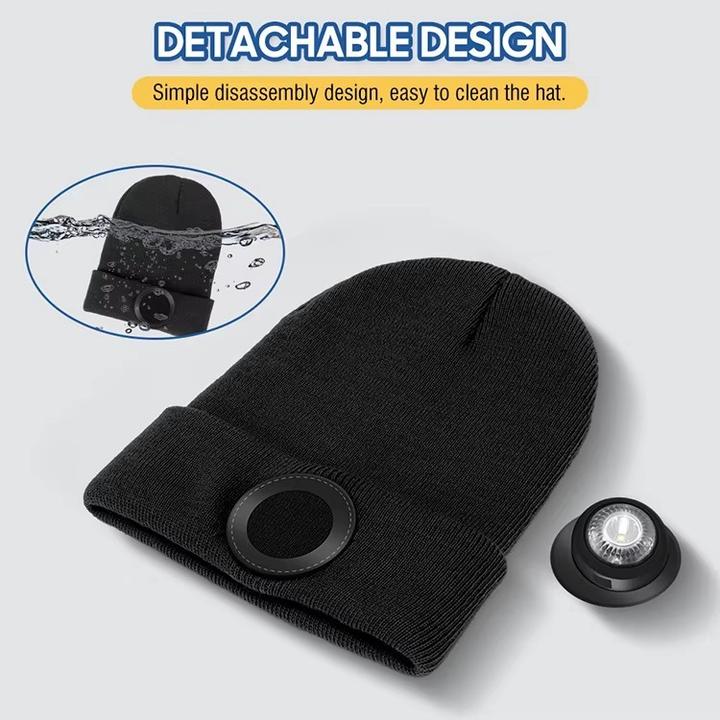 Image du produit Boruit Bonnet chaud d'hiver - lumière de phare rechargeable USB - 500LM