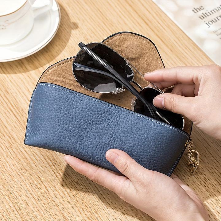 Produktbild Only-Bags.Store Echtes Leder Brillentasche Magnetische Sonnenbrille Lesebrille Box Abdeckung Portable Brillenetui
